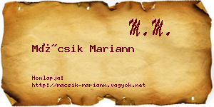 Mácsik Mariann névjegykártya